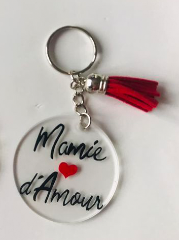 Porte clé transparent Mamie d'amour